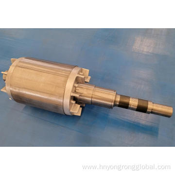Rotor core with shaft for industrial motors